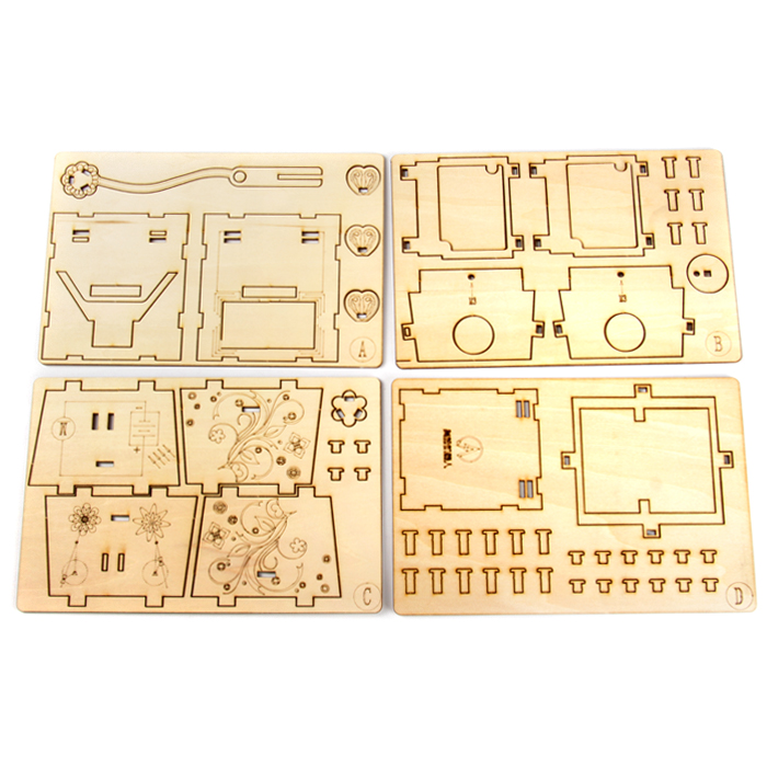 三葉草DIY手工制作 木質(zhì)拼裝模型 電動太陽能玩具 兒童益智積木